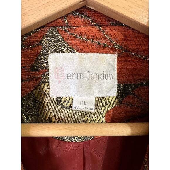 Vintage Tapestry Floral Damask Blazer Jacket Sz PL Erin London Mature - Picture 2 of 11
